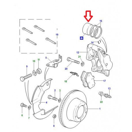 Land rover piston etrier de frein Defender (0GCG0)