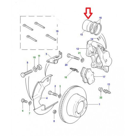Land rover piston etrier de frein avant Defender  et Discovery 1 (0GCFY)