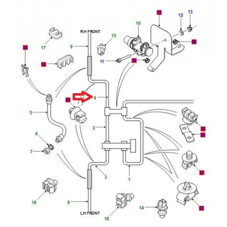 Land rover tuyau de frein (0FNRE)
