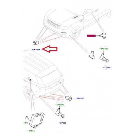 Land rover detecteur stationnement avant RR Sport (LR095414)