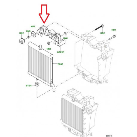 Land rover SUPPORT DE RADIATEUR (LR117094LR)