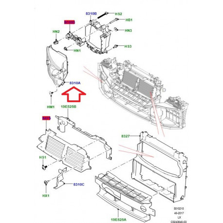 Land rover Deflecteur avant gauche RR Sport (LR100580)