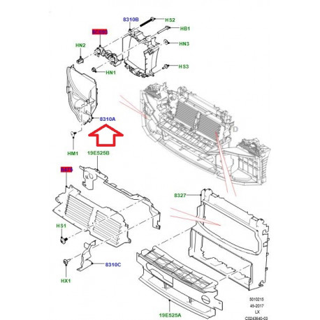 Land rover Deflecteur avant droit RR Sport (LR100578)