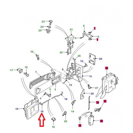 Land rover Tringle liaison-poignee interieur vers serrure droite DEFENDER (FQP101200)