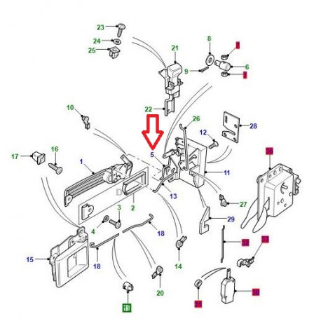 Land rover Tringle liaison poignee  gauche Defender (MWC4847)