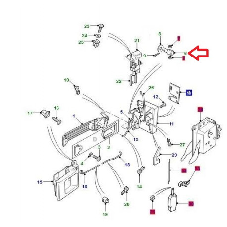 Land rover regleur serrure  Defender (ALR4065)