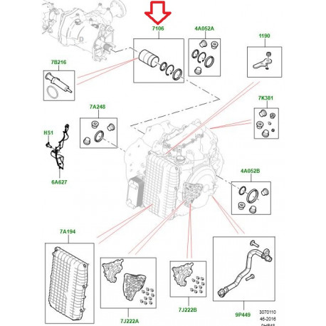 Land rover Manchon de transmission (LR123857)