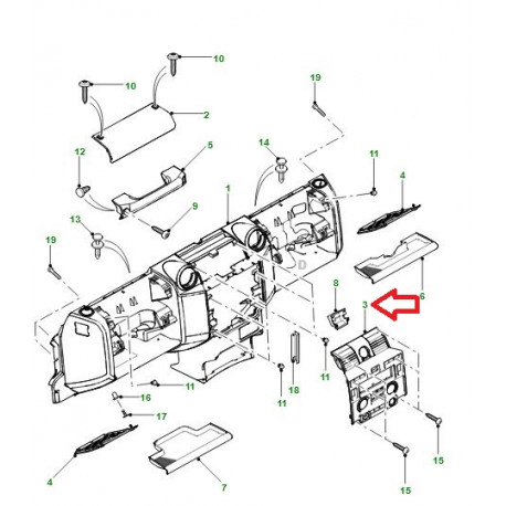 Land rover Entourage central tableau de bord Defender (LR048326)