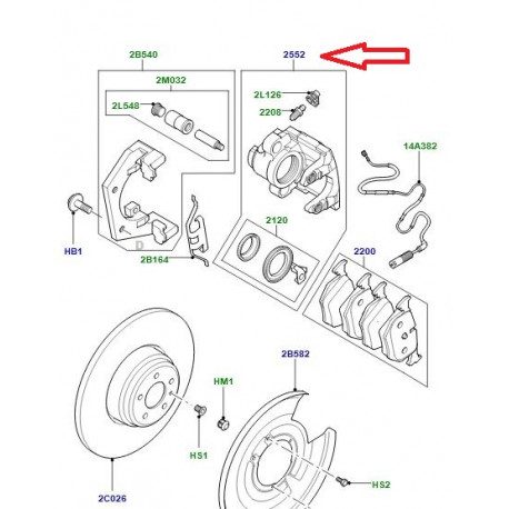 Britpart etrier de frein arriere droit Range L322 (SMC000200)