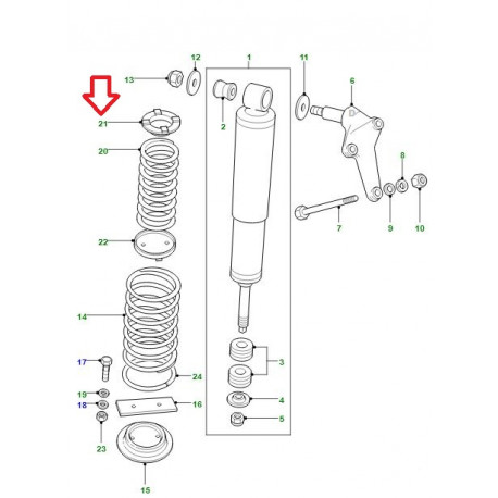 Land rover Support supérieur amortisseur arriere Defender pas dispo 1611 (RRC3352)