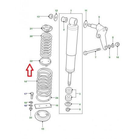 Land rover Support inferieur amortisseur arriere Defender (LR018027)