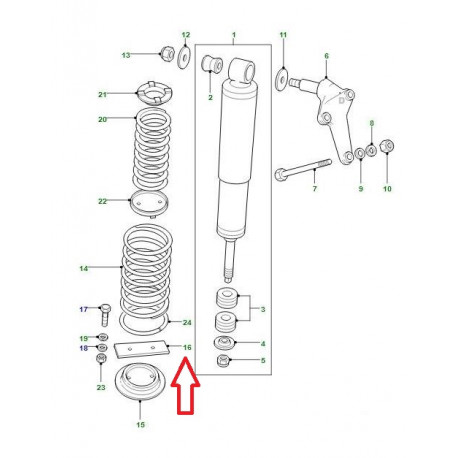 Land rover Plaque suport inferieur amortisseur arriere Defender (NRC4318)