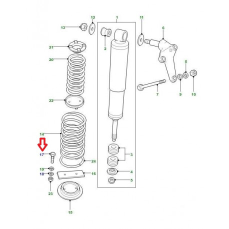 Land rover vis a tete six pans avec collet  M10 X 25 (FS110256)