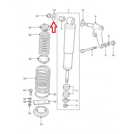 Land rover rondelle amortisseur arriere (RYF500220)