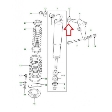 Land rover Rondelle amortisseur arriere Defender  et Discovery 1 (RYF500210)