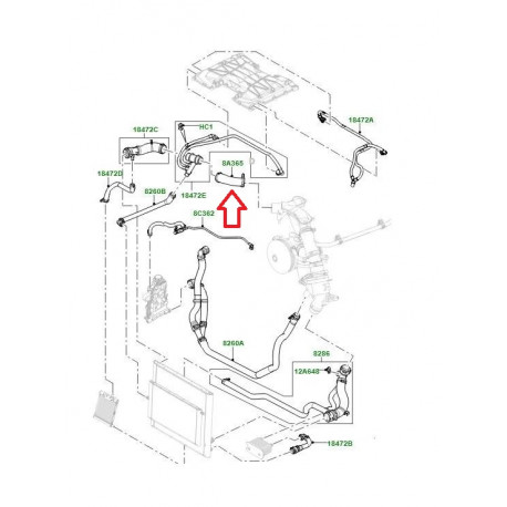 Land rover tuyau flexible de trop-plein (LR017361)