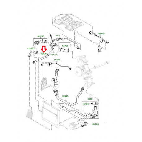 Land rover Durite de refroidissement (LR017364)