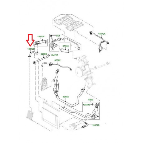 Land rover Durite de refroidissement (LR017362)