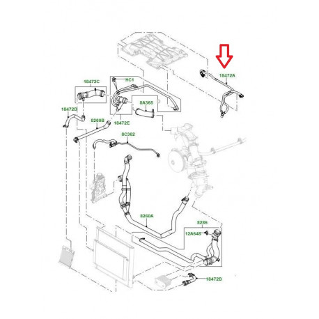 Land rover Durite de refroidissement (LR017358)