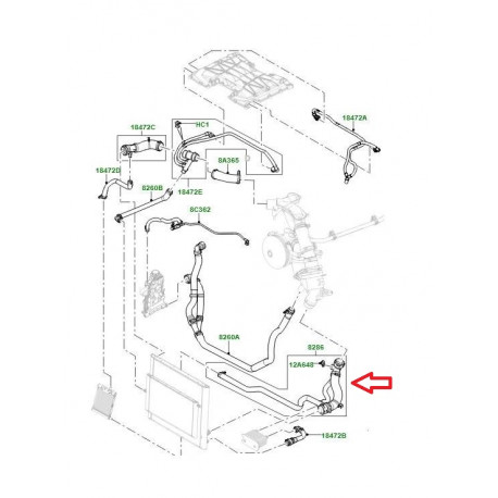 Land rover durite de radiateur Range L322 (LR012615)