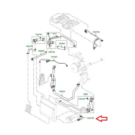 Land rover durite de chauffage (LR010891)