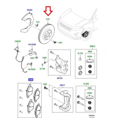 Land rover Disque de frein avant EVOQUE 2019 - (LR161912)