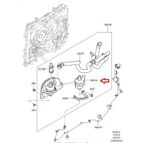 Land rover pompe à eau Discovery 4, 5, Sport, Evoque, Range L405, Sport, Velar L560 (LR095160)