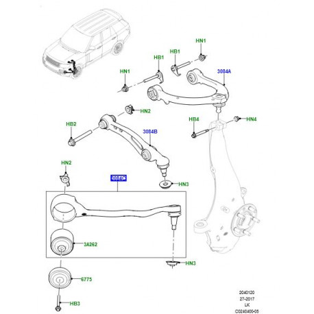 Land rover BRAS DE SUSPENSION AV (LR148059)