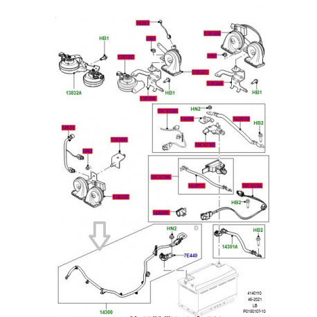 Land rover cable batterie positive (LR009649)