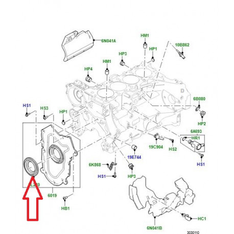 Land rover bague d'etancheite av-vilebrequin (LR093852)