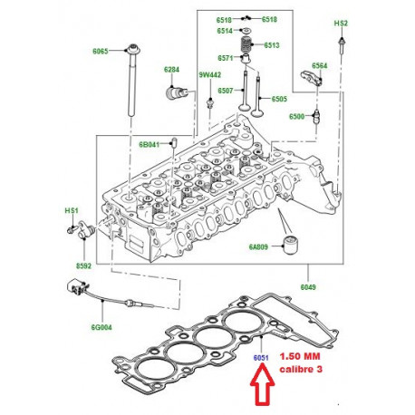 Land rover joint de culasse Discovery 5,  Sport,  Evoque (LR073640)