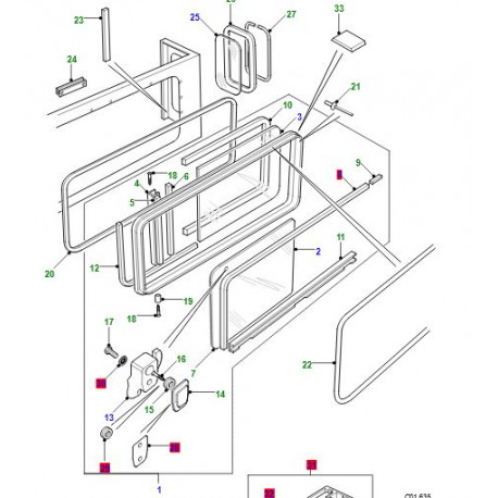 Land rover caoutchouc-vitre coulissante (RTC6462)