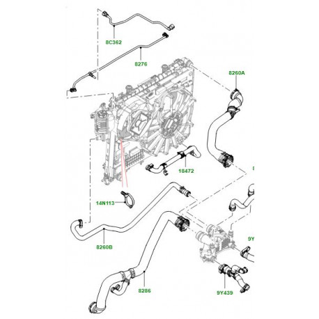 Land rover durite de radiateur Range L405,  Sport (LR080120)