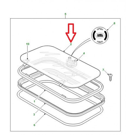 Land rover Vitre toit ouvrant (LR045874)