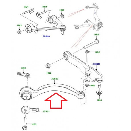 Land rover bras suspention avant  VELAR (LR113871)