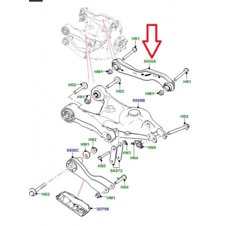 Land rover bras de suspension arrier VELAR (LR095076)