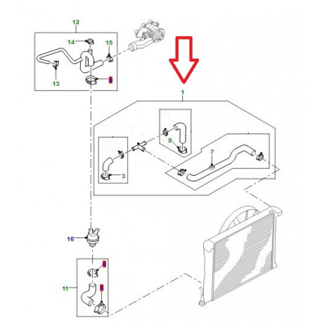 Land rover durite de radiateur Discovery 2 (PCH000460)