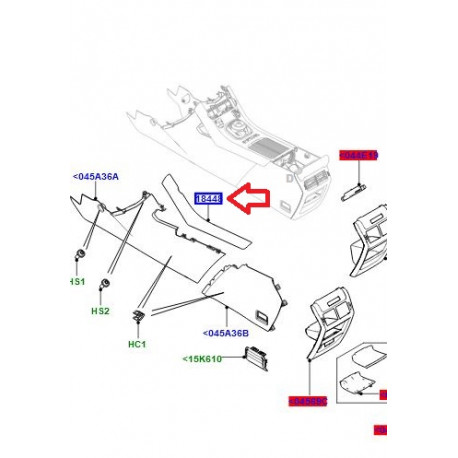 Land rover panneau laterale gauche console plancher EVOQUE (LR108243)