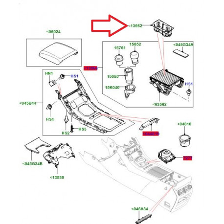 Land rover porte gobelet Evoque et Range L405 (LR025604)