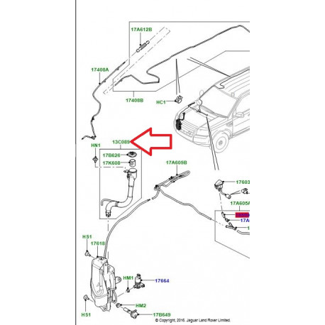 Land rover Tube remplissage liquide lave glace (LR002313)