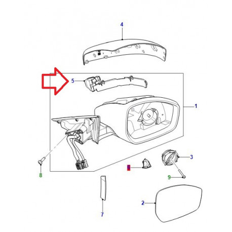 Jaguar Clignotant retroviseur droit E PACE (T4A17335)