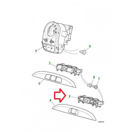 Jaguar Commutateur Warning Feu de detresse (C2S24931)