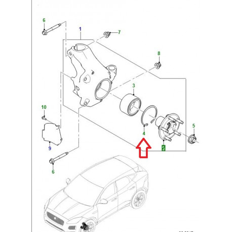 Jaguar circlips roulement roue (C2D21491)