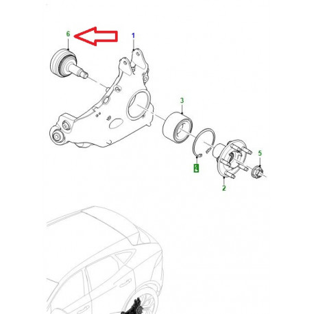 Jaguar fusee joint arriere droite ou gauche (J9C1722)