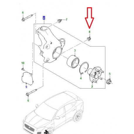 Jaguar ecrou M12 (C2Z2224)