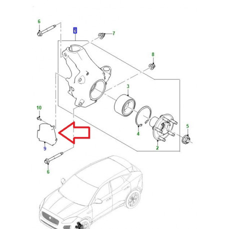 Jaguar Patte de fixation flexible de frein  gauche E PACE (J9C2229)