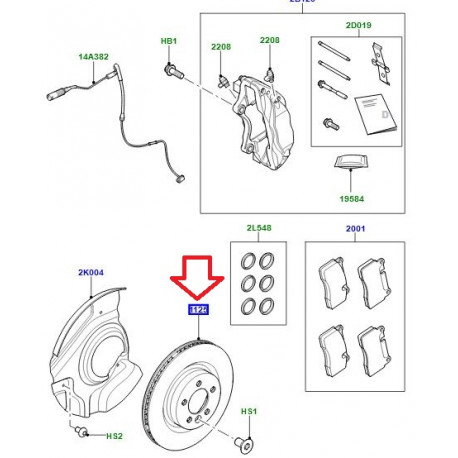 Land rover disque de frein ventile Range L322 (LR031845)