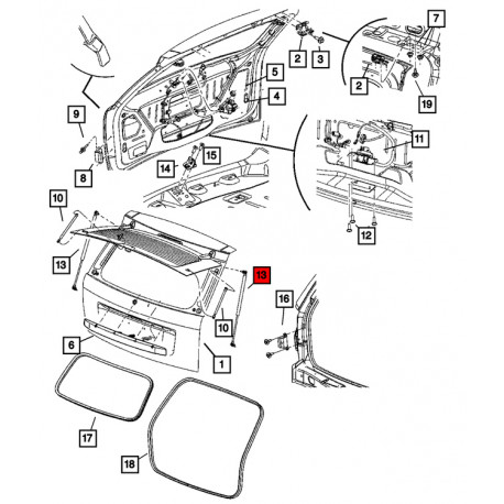 Mopar verin de hayon (68025358AB)