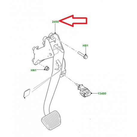 Land rover Pedale de frein Range Rover (LR058076)