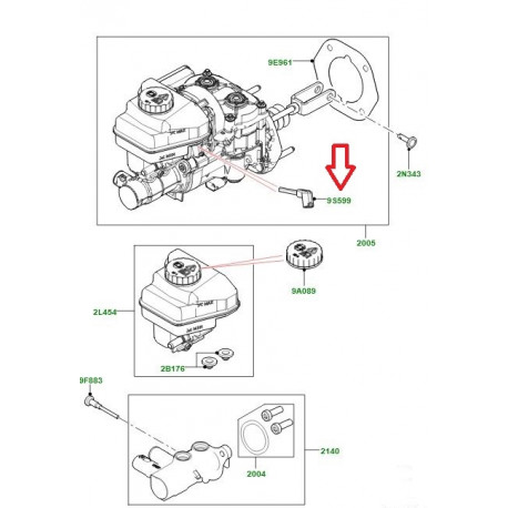 Land rover Contacteur niveau liquide de frein (LR108537)